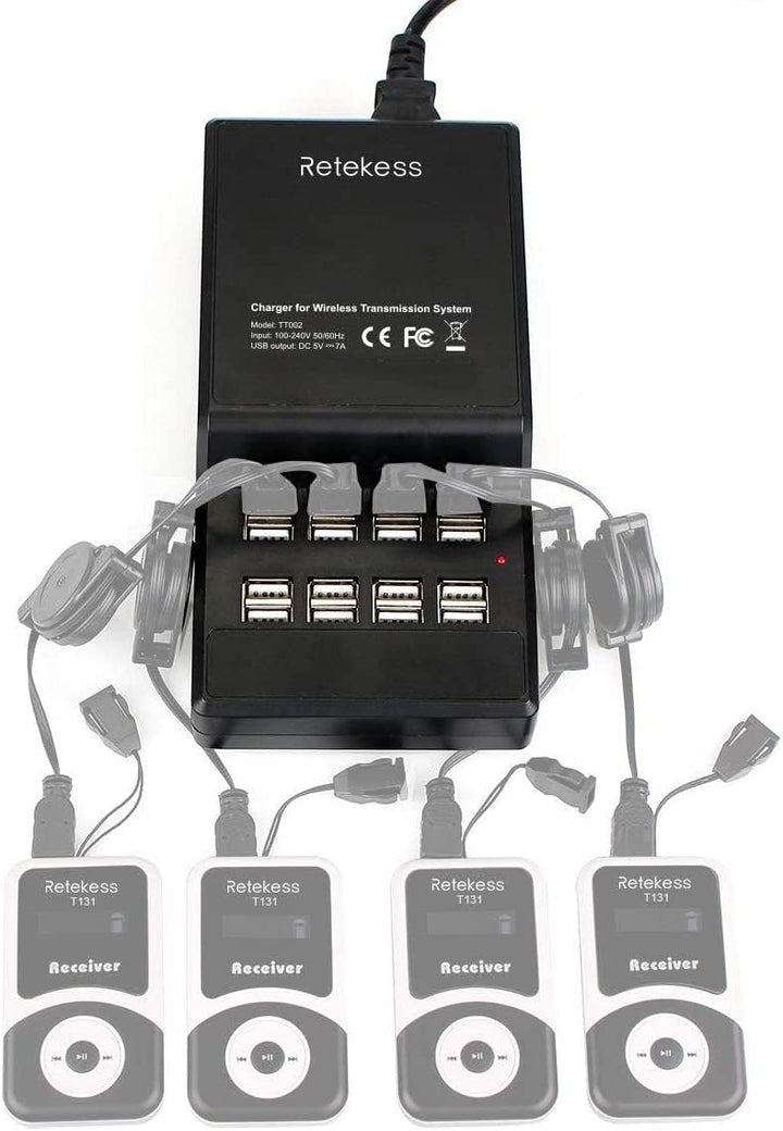 Retekess T130-T131 Kabelloses Tour Guide System,99 Kanäle, PLL-Technologie, 12H, Übersetzer Dolmetsc