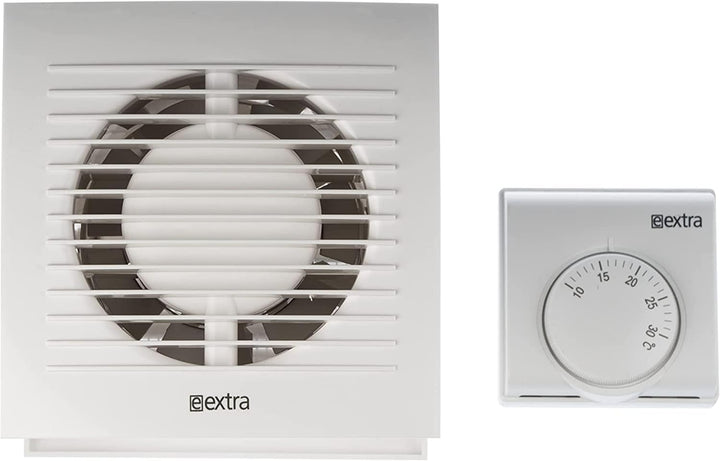 Ø 125mm Wärmeverteiler mit Thermostat - Weiss Lüfter - Ventilator Wärmetauscher, Ø 125mm