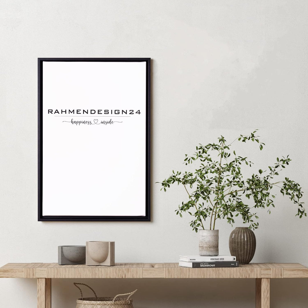 Rahmendesign24 Schattenfugenrahmen Oslo für Keilrahmenbilder und Leinwände 50x70 Schwarz (matt) Scha
