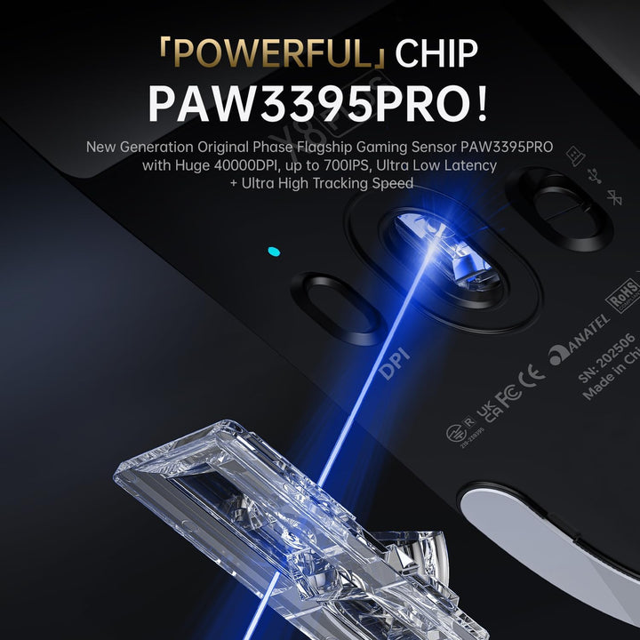 MAMBASNAKE Attack Shark X8PLUS Kabellose Gaming-Maus, PixArt PAW3395PRO-Sensor, 40000 DPI, BT/2,4 GH