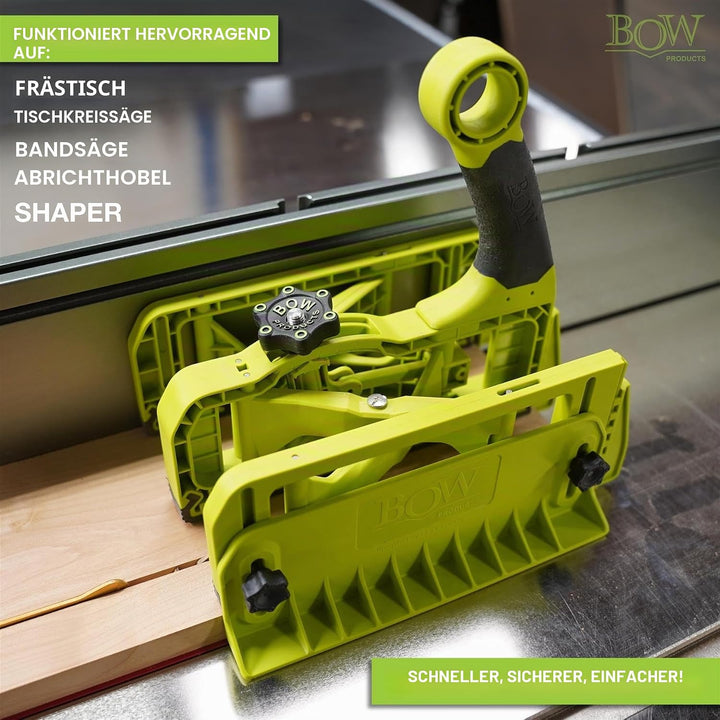 BOW Products Erweiterbarer Schubschuh – Tischsägen-Pushblock für Holzbearbeitung, erweiterbar von 5,