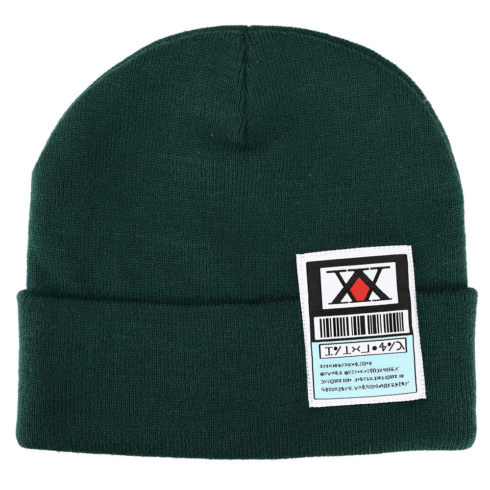 Hunter X Hunter Gerippte Strickmütze, Grün Dunkelgrün, Dunkelgrün