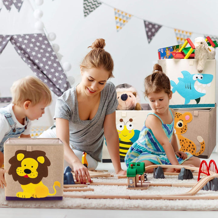 Aufbewahrungsbox Kinder mit Eichhörnchen Motiv I Spielzeugbox mit Tiermotiv passend für Würfelregale