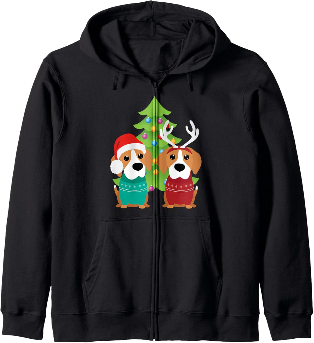 Beagle Weihnachten süsse Beagles Hunde Xmas Design Kapuzenjacke