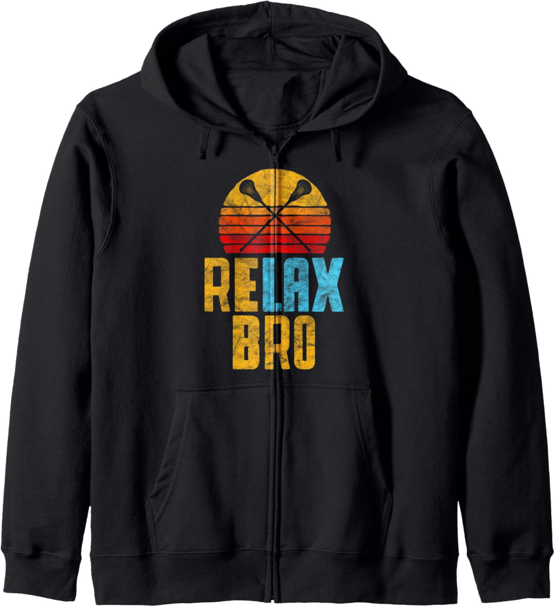 RELAX BRO! Vintage Surf Sun Design Lacrosse Kapuzenjacke