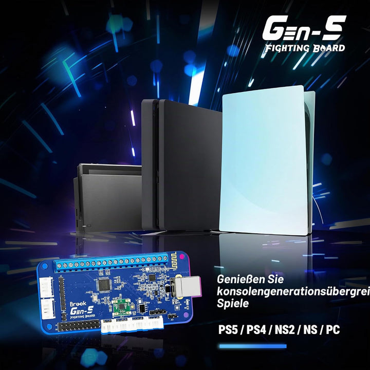 Brook Gaming GEN 5 Wired Fighting Board – Kompatibel mit PS5, PS4, NS, NS2 und PC/Ultra-niedrige Lat
