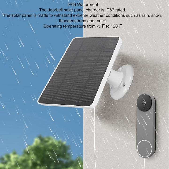 10W Solarpanel für Türklingel, Solarpanel Ladegerät für Nest/Doorbell 2K Kamera, Ring Video Doorbell