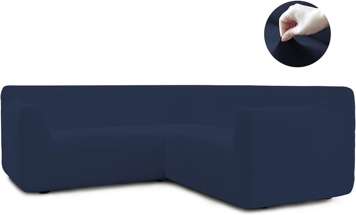 Italian Bed Linen Dehnbarer Spannbezug für Sofas Dahlia, 92% Polyester, 8% Elastometer, Dunkelblau,