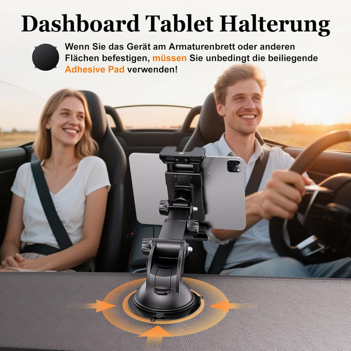 OHLPRO Tablet Halterung Auto Vorne, iPad Halterung Saugnapf, Windschutzsche und Armaturenbrett Unive
