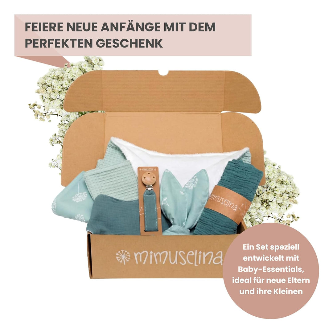 MIMUSELINA Pack Neugeborenen Geschenk | Baby Geschenk Mädchen oder Junge | Babygeschenke zur Geburt