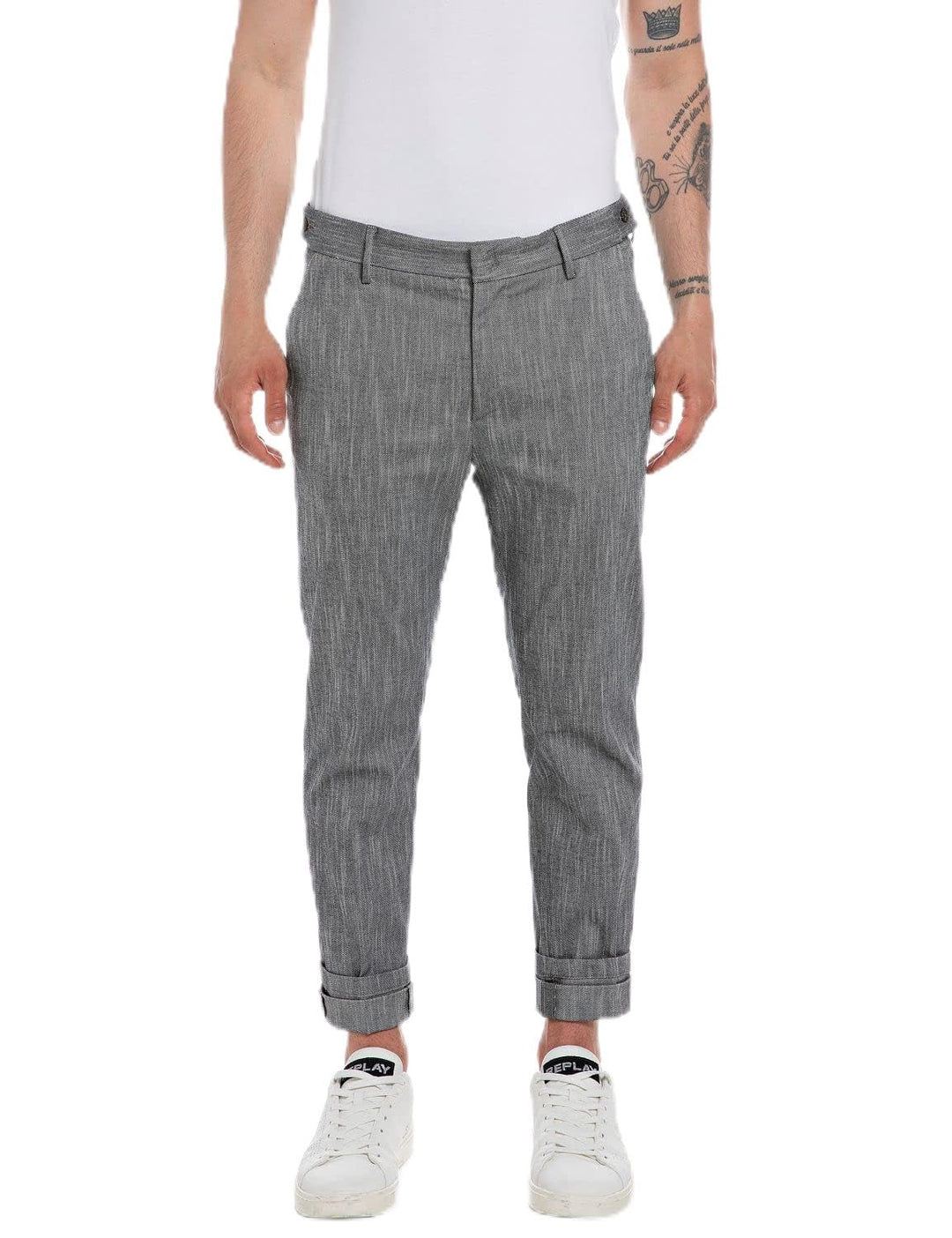 Replay Herren Hose mit Stretch 28W / 30L Blue/Natural White 010, 28W / 30L Blue/Natural White 010