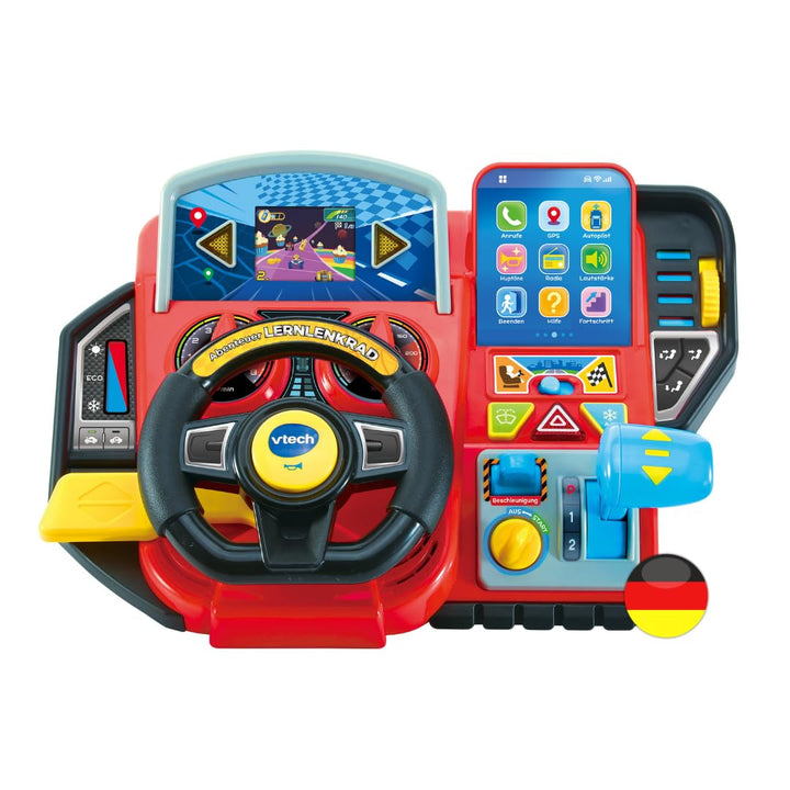 Vtech Abenteuer Lernlenkrad – Interaktives Lenkrad mit LCD-Farbbildschirm, 3 Spielmodi, zahlreichen