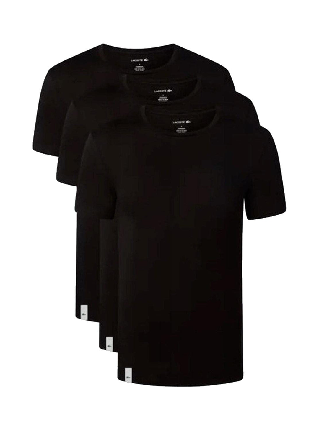Lacoste Herren T-Shirt Rundhals TH3321, Männer Basic Tshirt,Tee,Regular Fit M Noir, M Noir
