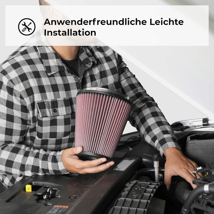 K&N RU-4990 KFZ und Motorrad Gummi Universalluftfilter