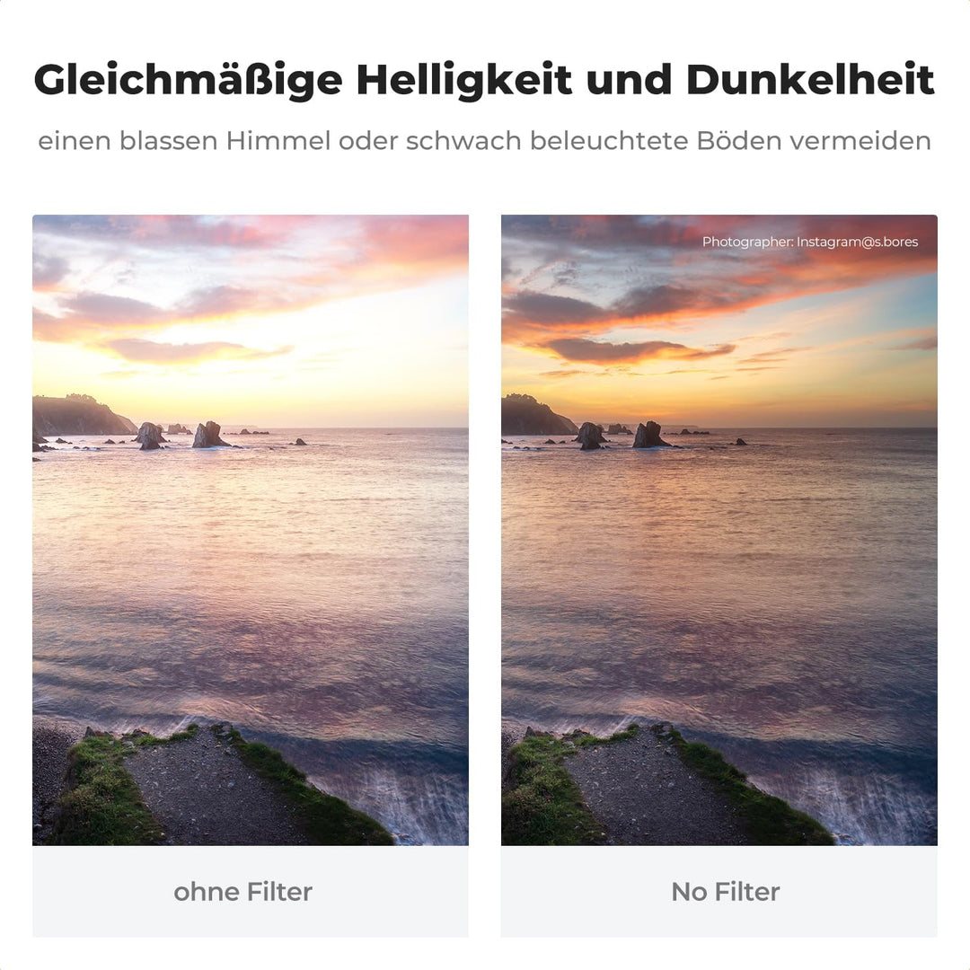 K&amp;F Concept Nano-X 82mm Soft GND8 Verlaufsfilter ND0,9(3 Stops,12,5%) Grauverlaufsfilter GND8 Filter