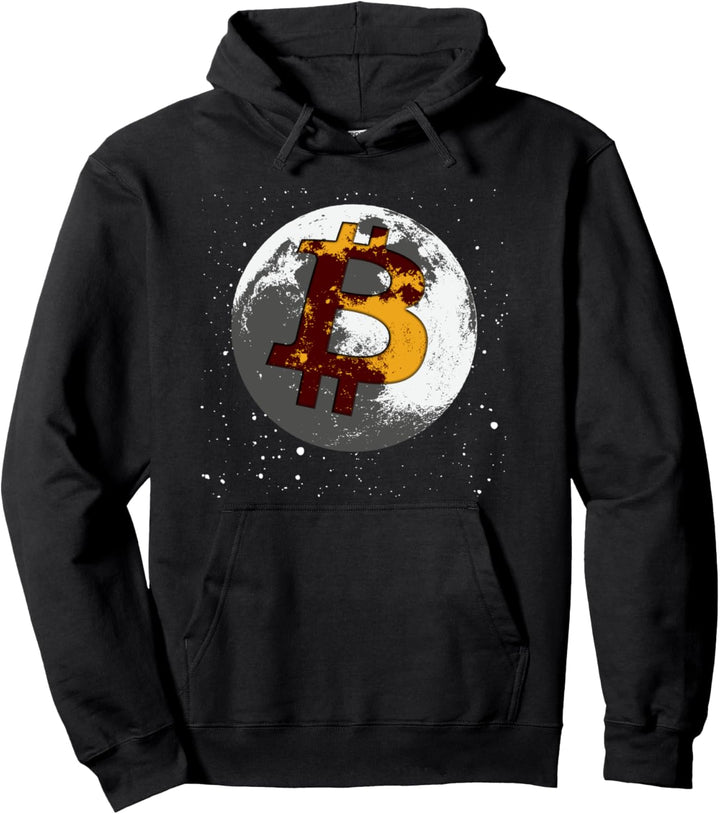Bitcoin To The Moon, Crypto Logo For Traders And Investors Pullover Hoodie