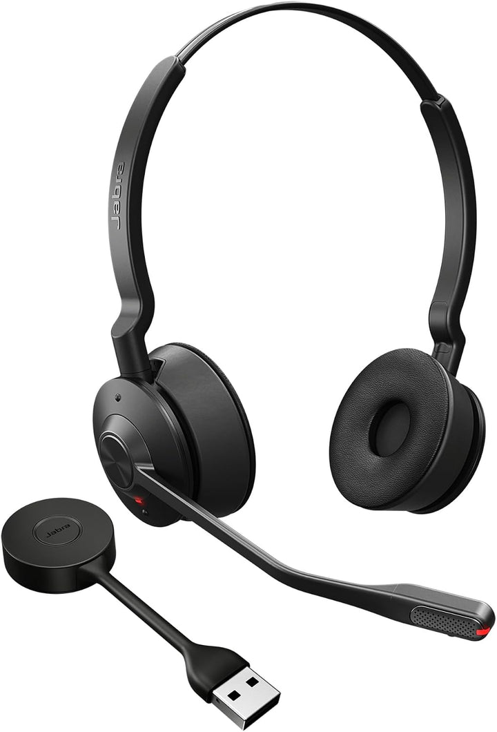 Jabra Engage 55 SE Stereo-Headset UC, Link 400a DECT-Adapter USB-A, 1,2 m USB-C-auf-USB-A-Kabel, Tra