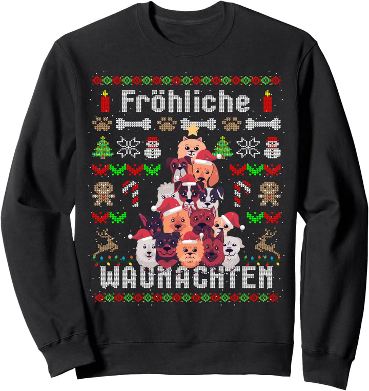 Lustiges Hunde Weihnachtsbaum Ugly Christmas Geschenk Sweatshirt