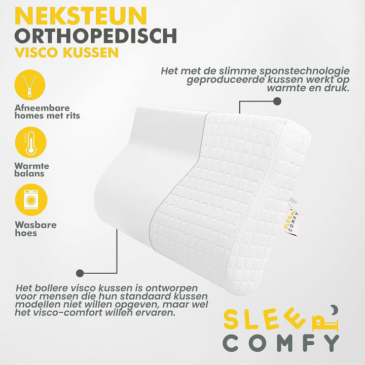 SLEEP COMFY Premium Mini Visco HWS Nackenkissen, Kopfkissen, Nackenstützkissen Memory Foam Ergonomis