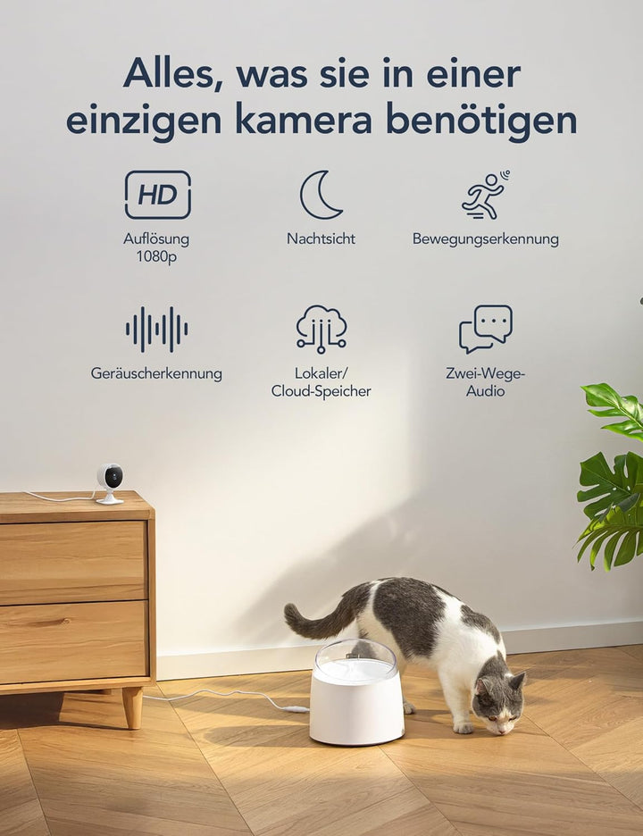 GNCC 4-Pack GC3 überwachungskamera Innen mit Nachtsicht, 1080P HD WLAN Indoor Kamera, Zwei-Wege-Audi