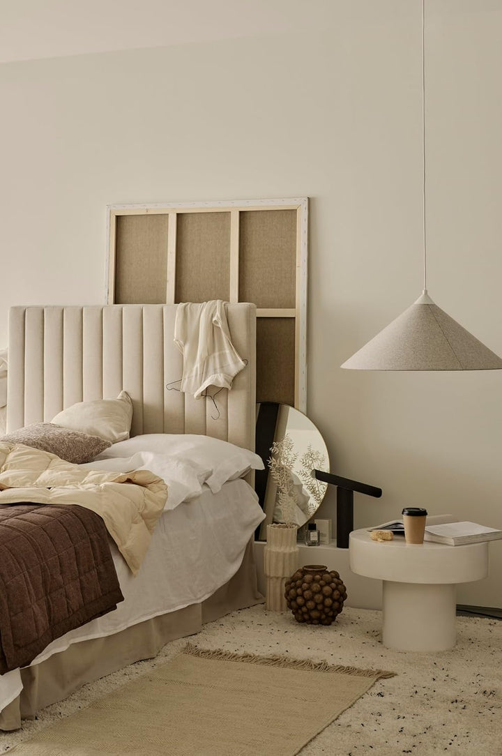 Jotex Colour Betthusse - 100% hochwertige Bio-Baumwolle Bettrock, Höhe 45 cm - Graubeige, 160 x 200