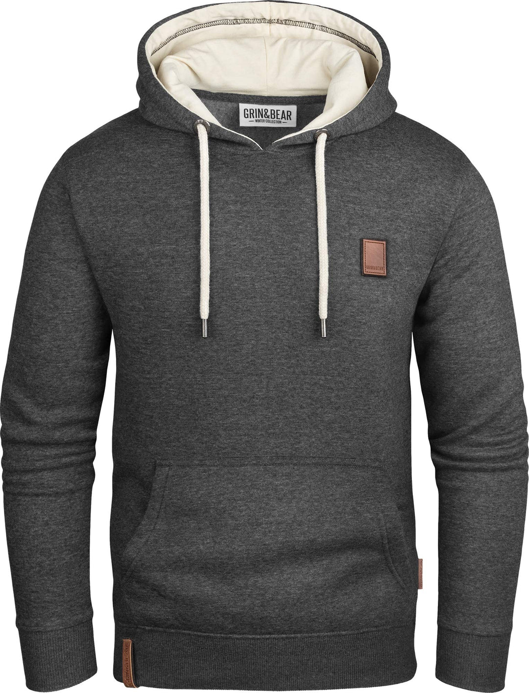 Grin&amp;Bear Herren Kapuzenpullover Kapuzenjacke Hoodie mit Kontrast Kapuze GEC475 XXL Anthrazit, XXL A