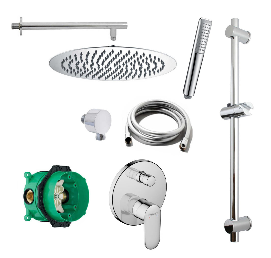 vanvilla Duschsystem mit Unterputz Duscharmatur von Hansgrohe Vernis Blend und vanvilla Regendusche