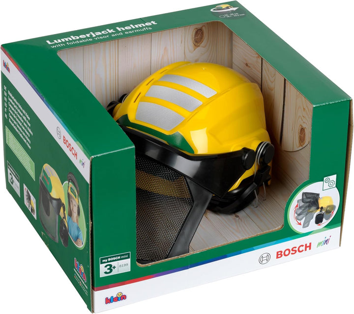 Theo Klein 8199 Bosch Waldarbeiter-Helm Grössenverstellbarer Spielzeughelm mit Visier &amp; Ohrenschütze