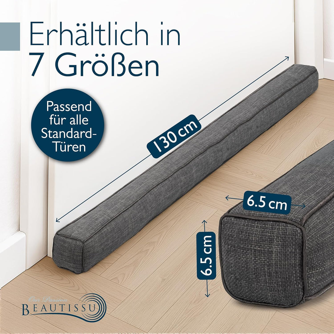 Beautissu 2er Set Zugluftstopper für Türen 130cm – Wärmeschutz & Kälteschutz Türluftstopper Dunkelgr