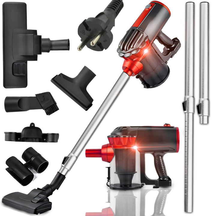 Retoo Stielstaubsauger 600W Beutellos Staubsauger Kabellänge 5m Handstaubsauger Tankinhalt 0,5l Hand