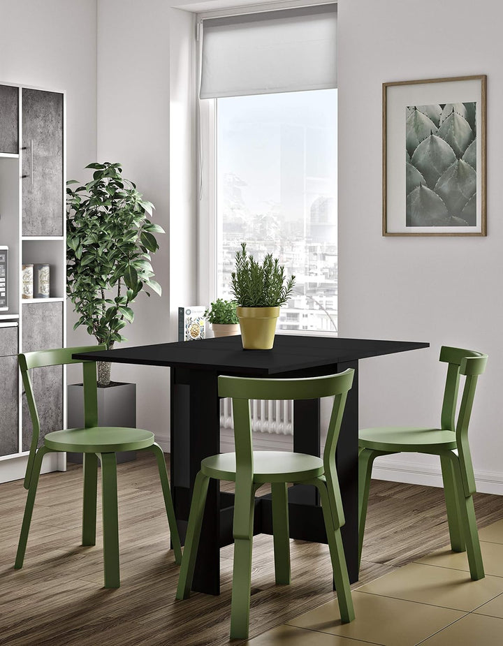 Symbiosis Klapptisch, Holzwerkstoff, Schwarz, 76 x 103 x 73.4 cm, Schwarz