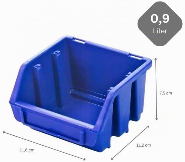 PROREGAL SuperSparSet 40x Sichtlagerbox 1 | HxBxT 7,5x11,6x11,2cm | Blau | Sichtlagerbehälter Sichtl