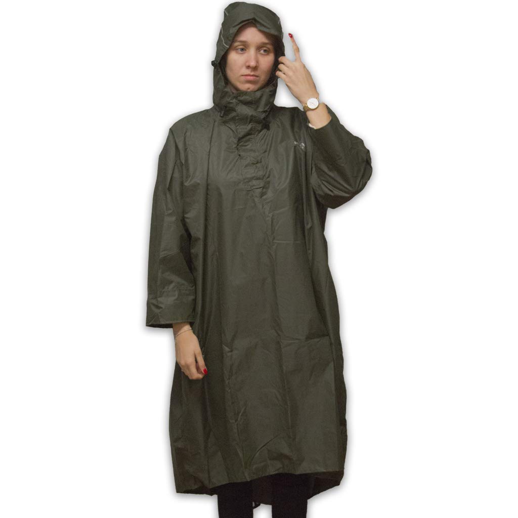 LOWLAND OUTDOOR Regenponcho - Wasserdicht (7000mm Wassersäule) M Grun, M Grun