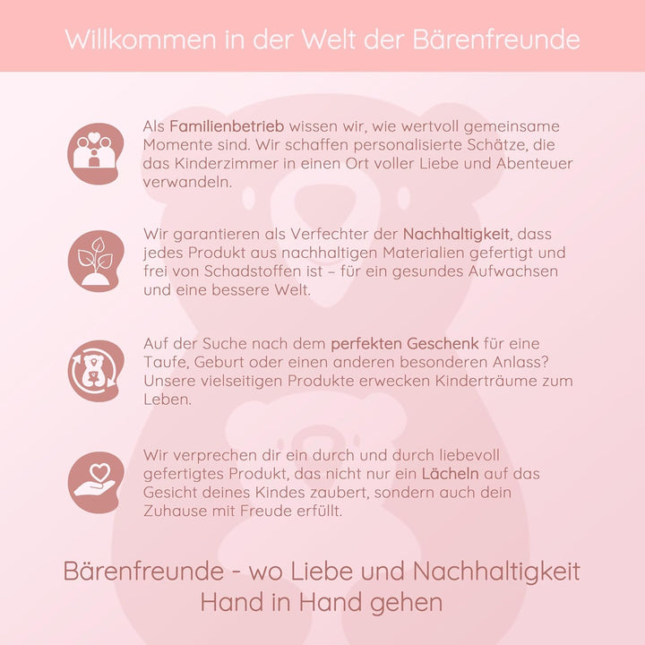 Bärenfreunde - Personalisierte Brotdose für Kinder mit Spezial-Druck - Robuste Edelstahl Brotdose -