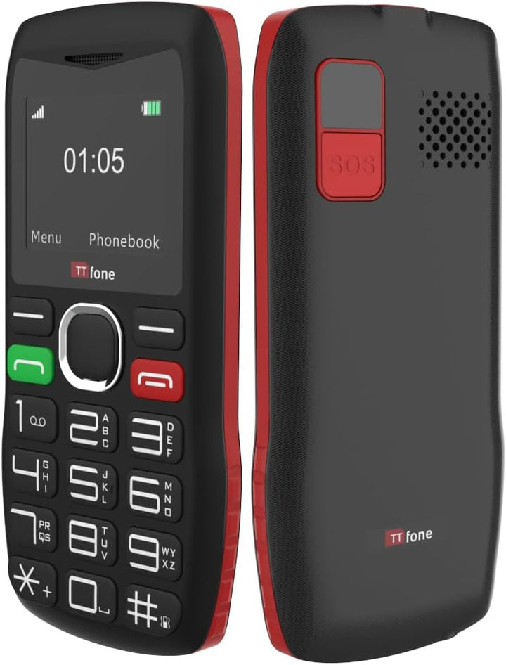 TTfone Seniorenfreundliches Mobiltelefon mit grossen Tasten und Notfallknopf, TT880 (mit Netzladeger
