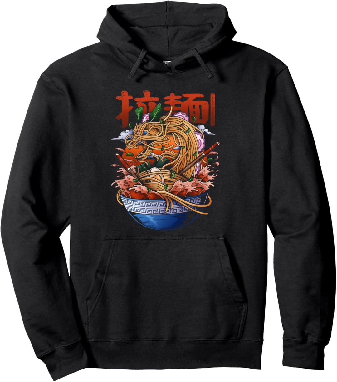 Ramen Dragon Japanese Ramen Noodles Anime Foodie Gift Pullover Hoodie