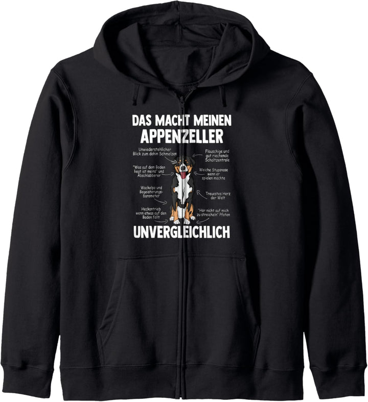 Anatomie eines Appenzeller Sennenhund Kapuzenjacke