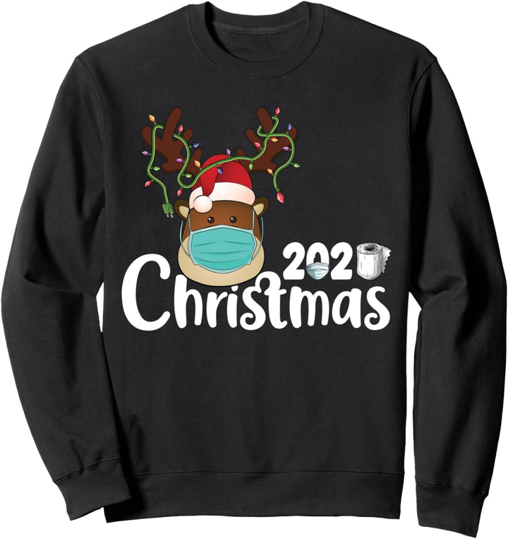 Christmas 2020 quarantine mask cute reindeer rudolph masks Sweatshirt