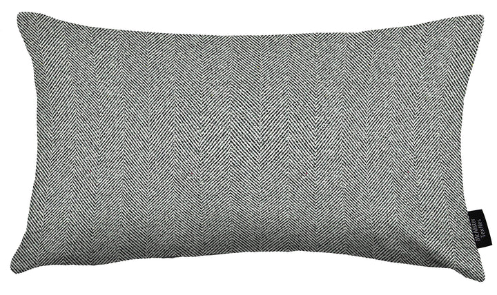 McAlister Textiles Herringbone Tweed | Kissenbezug für Sofakissen in Anthrazit Grau | 50 x 30 cm | t