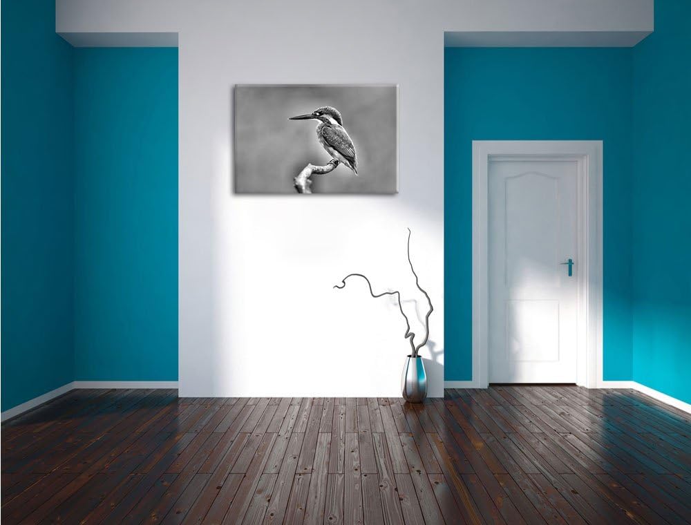 Pixxprint Kleiner Eisvogel als Leinwandbild/Grösse: 100x70 cm/Wandbild/Kunstdruck/fertig bespannt, 1