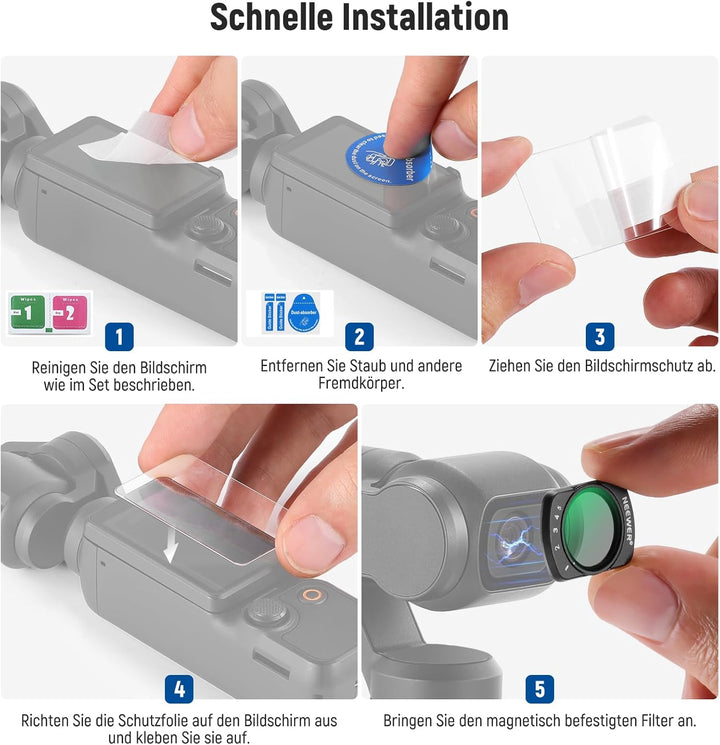 NEEWER Variabler ND2-32 Filter Kompatibel mit DJI Osmo Pocket 3, Magnetischer 1-5 begrenzter Blenden