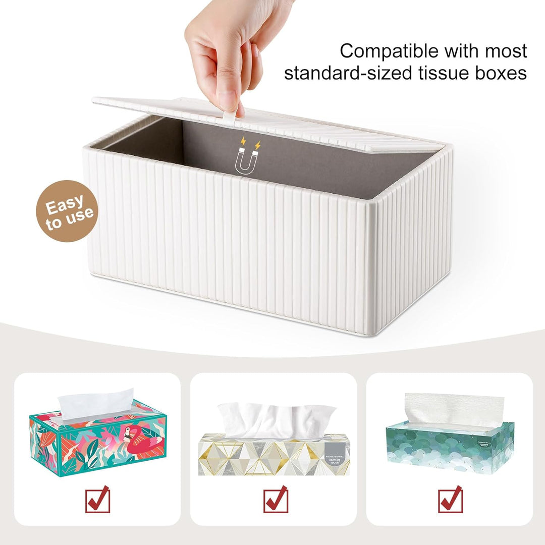 KINGFOM Kosmetiktücherbox Taschentuchbox, Rechteckige Tissue Box Tücherbox für Wohnzimmer, Badezimme