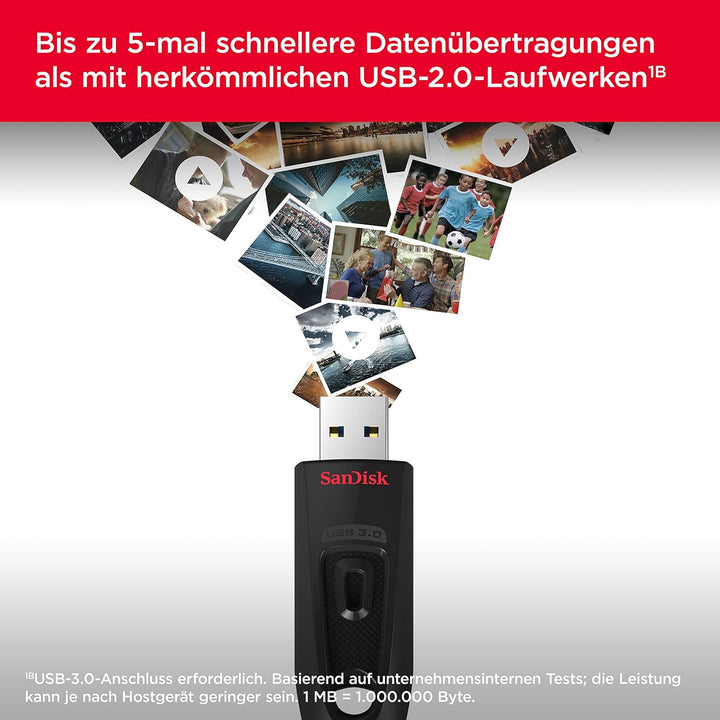 SanDisk Ultra USB 3.0 Flash- Laufwerk 16 GB (SecureAccess Software, Passwortschutz, Übertragungsgesc