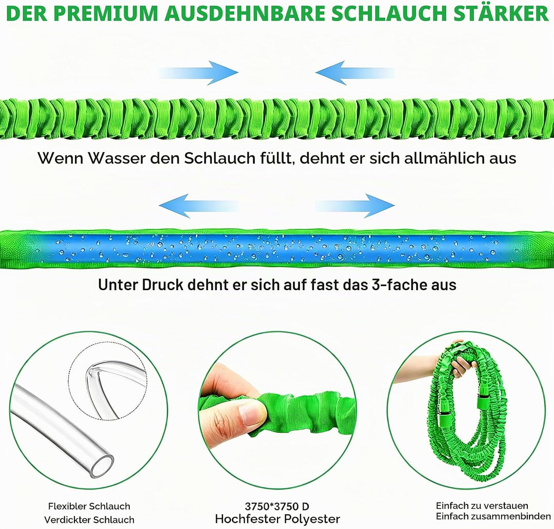 CLMCL 7.5m/25ft erweiterbare Gartenschlauchrohre, erweiterbarer Gartenschlauch, flexible Stretch-Was
