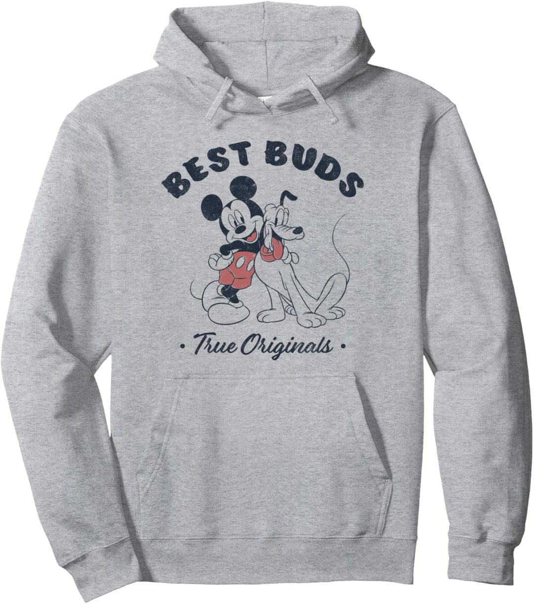Disney Mickey &amp; Pluto Outlines Original Best Buds Portrait Pullover Hoodie