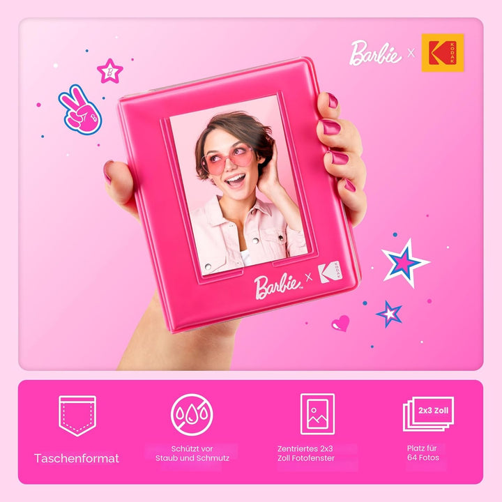 Kodak x Barbie Printomatic Sofortbildkamera – Geschenk-Bundle: Iconic Style + Barbie Kameratasche, F