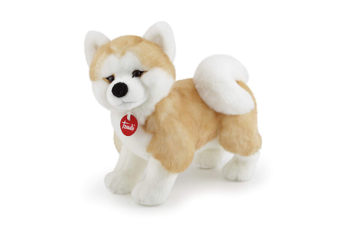 trudi 22664 Dog Klassik Plüschhund Akita Ascanio ca. 27 cm, Grösse M, hochwertiges Stofftier mit wei