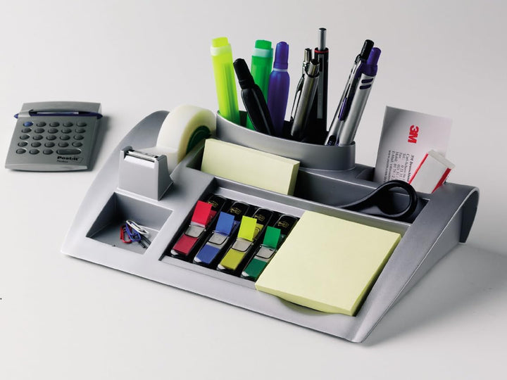 Post-it Desk Organizer, Packung mit 1 Block Post-it Notes a 100 Blatt, 4 x 35 Haftstreifen Post-it I