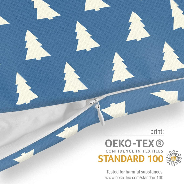 VOID Wald Design blau Kissenbezug Kissenhülle Sofakissen Kissen Deko Weihnachten Winter Weihnachtsde