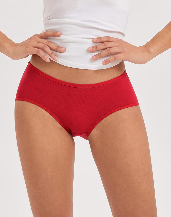 INNERSY Unterhosen Damen Baumwolle Atmungsaktive Hipster Unterwäsche Basic Bequem Panties 6er Pack S